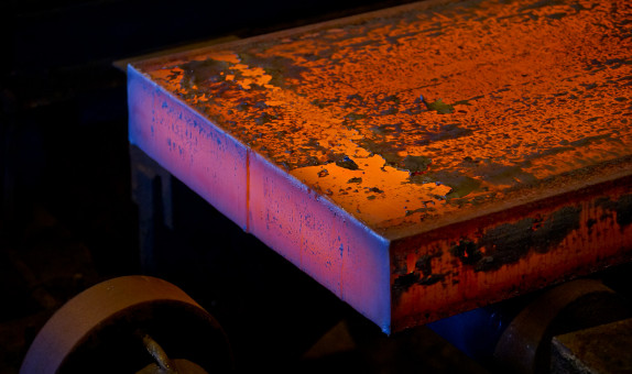 Hot steel slab manufactured by New Zealand Steel